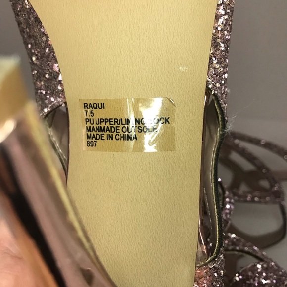 Betsey Johnson Raqui rose gold glitter heels size 7.5 - Picture 8 of 11